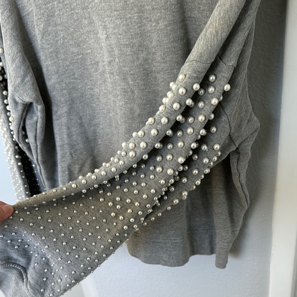 Joie Gray Sweater with Pearl Embellishments - Picture 5 of 5
